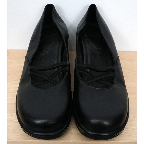 DANSKO Black Leather Slip On Clogs Heels Shoes Size 40 US 9.5 10 - Picture 3 of 9
